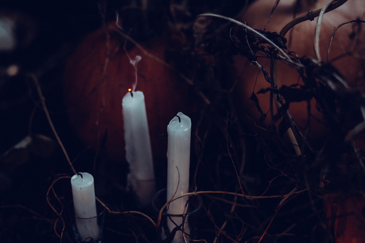 witchcraft ritual candles altar moon
